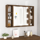 Spiegelkast 76x15x55 cm bruin eiken led