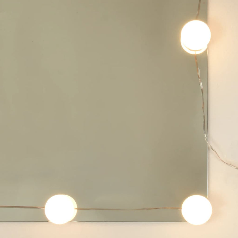 Spiegelkast Met Led-Verlichting 9X5X76,5 Cm Gerookt eiken