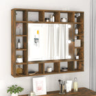 Mirror cabinet with LED lighting 91x15x76.5 cm smoked oak