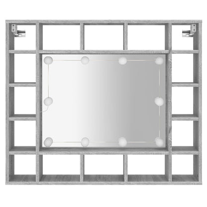 Spiegelkast Met Led-Verlichting 91X15X76,5 Cm Grijs sonoma