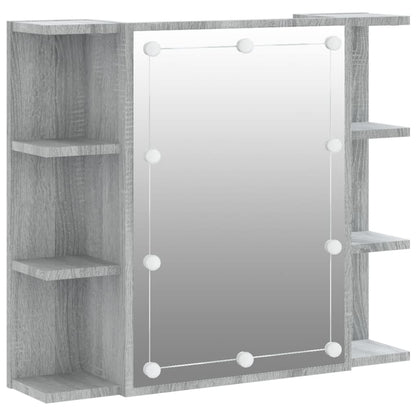 Spiegelkast Met Led-Verlichting 70X6,5X60 Cm Grijs sonoma