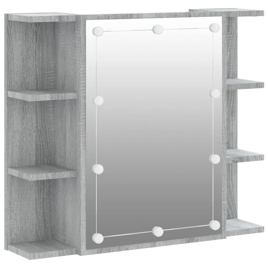 Spiegelkast Met Led-Verlichting 70X6,5X60 Cm Grijs sonoma