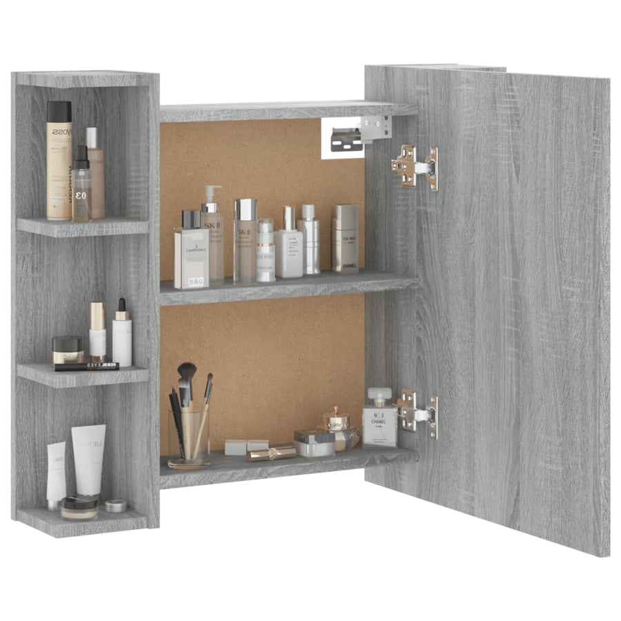 Spiegelkast Met Led-Verlichting 70X6,5X60 Cm Grijs sonoma
