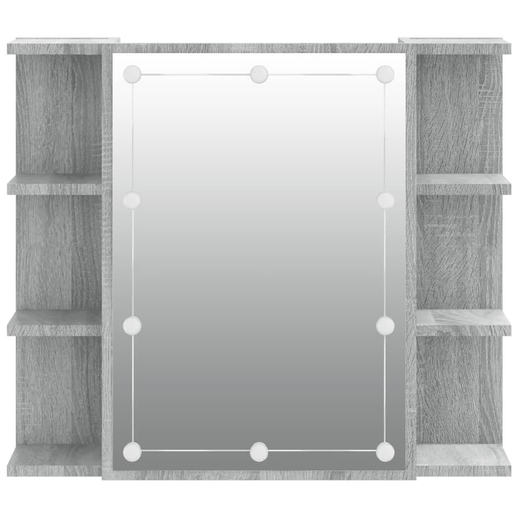 Spiegelkast Met Led-Verlichting 70X6,5X60 Cm Grijs sonoma