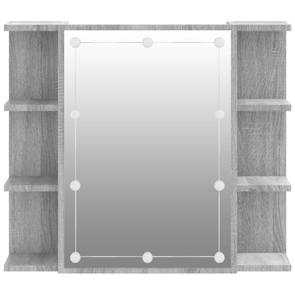 Spiegelkast Met Led-Verlichting 70X6,5X60 Cm Grijs sonoma