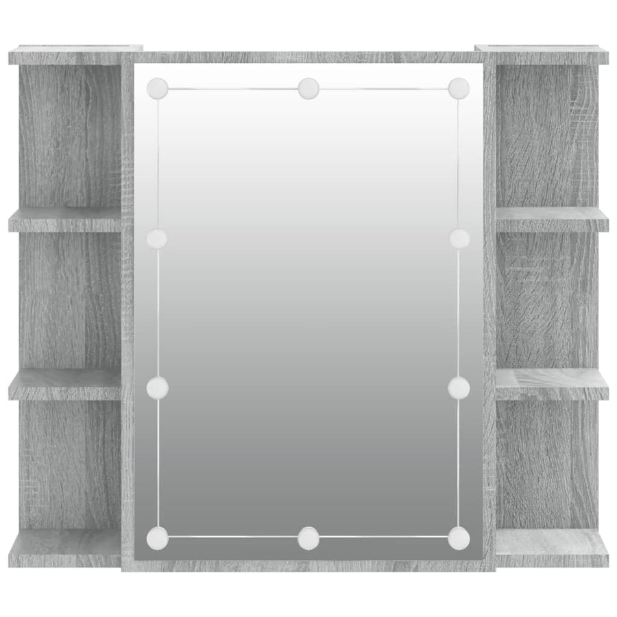Spiegelkast Met Led-Verlichting 70X6,5X60 Cm Grijs sonoma