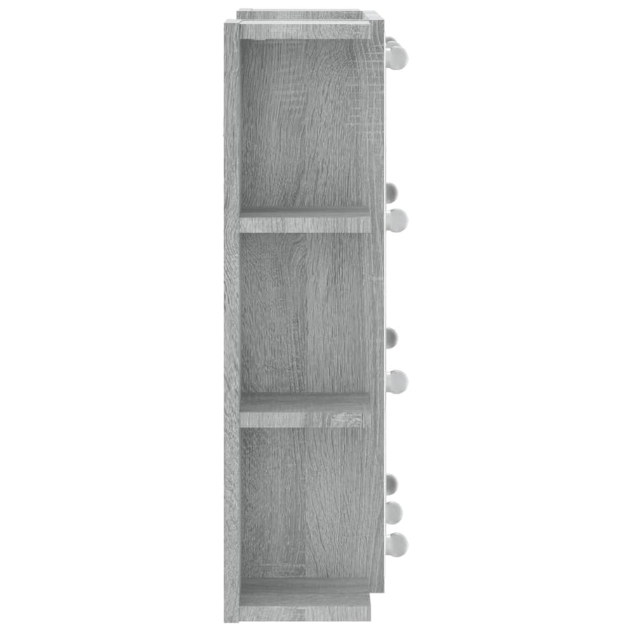 Spiegelkast Met Led-Verlichting 70X6,5X60 Cm Grijs sonoma