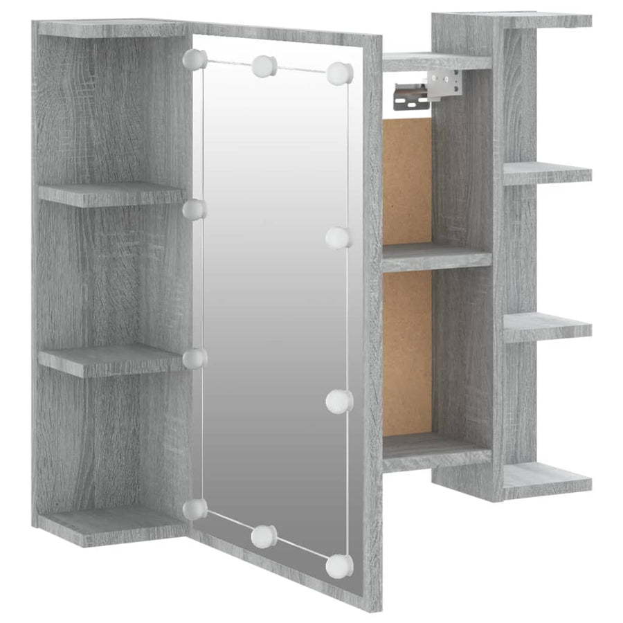 Spiegelkast Met Led-Verlichting 70X6,5X60 Cm Grijs sonoma