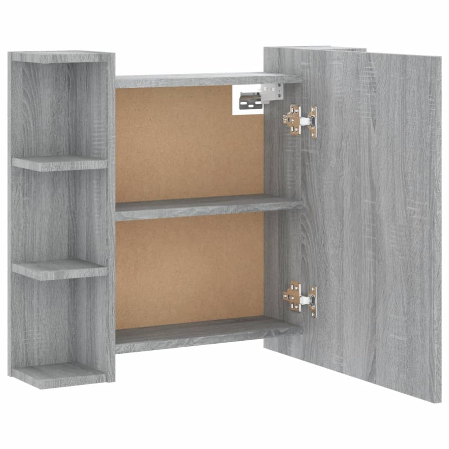Spiegelkast Met Led-Verlichting 70X6,5X60 Cm Grijs sonoma