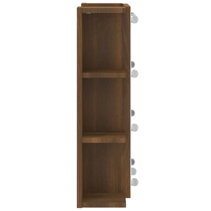 Spiegelkast Met Led-Verlichting 70X6,5X60 Cm bruin eikenkleur