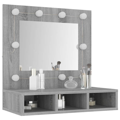 Spiegelkast Met Led-Verlichting 60X3,5X62 Cm Grijs sonoma