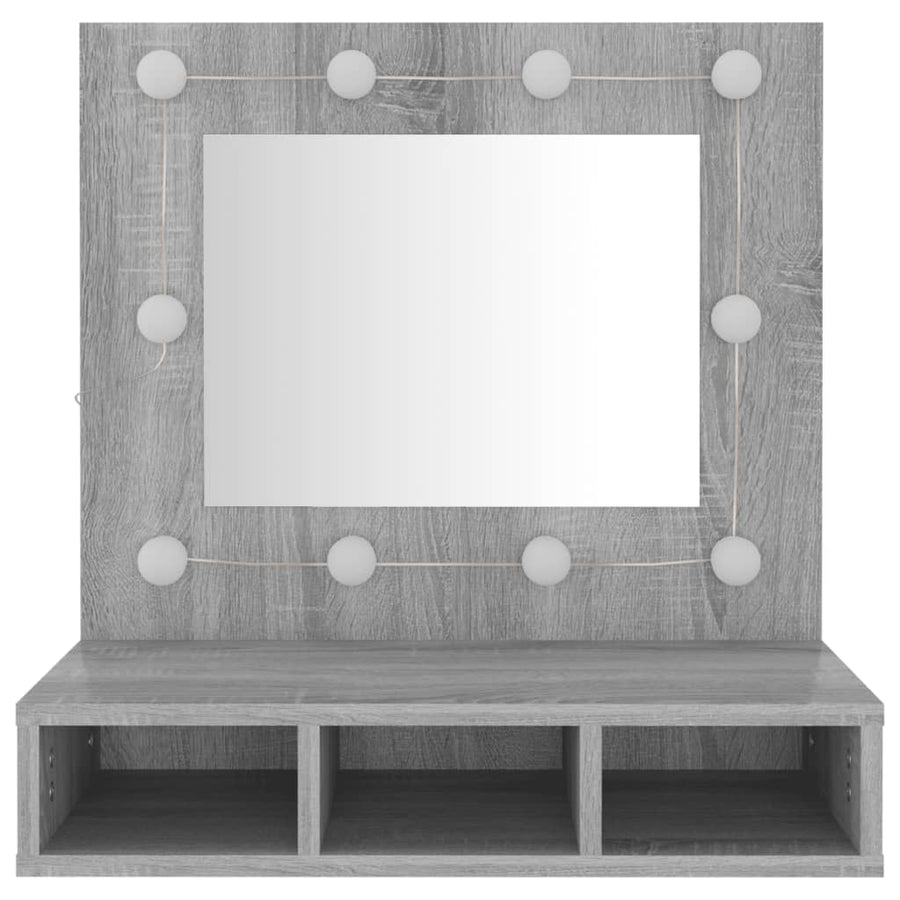 Spiegelkast Met Led-Verlichting 60X3,5X62 Cm Grijs sonoma