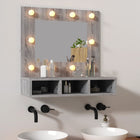 Mirrored cabinet with LED lighting 60x31.5x62 cm grey Sonoma