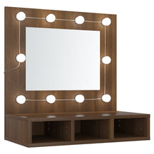 Spiegelkast Met Led-Verlichting 60X3,5X62 Cm Bruineikenkleurig bruin eikenkleur