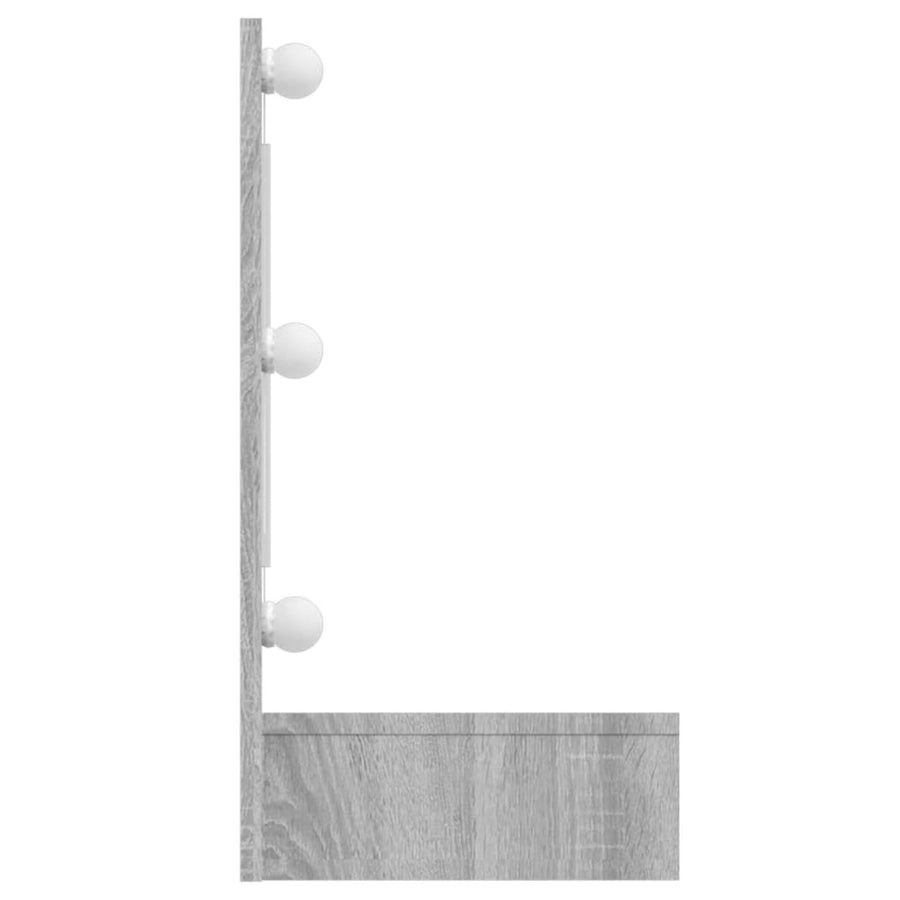 Spiegelkast Met Led-Verlichting 90X3,5X62 Cm Grijs sonoma