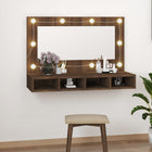 Spiegelkast 90x31,5x62 cm bruineiken LED