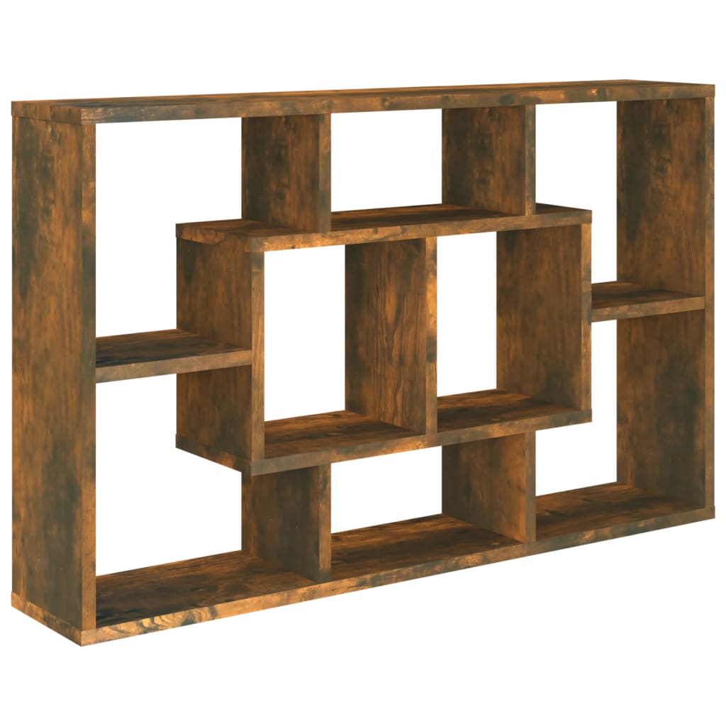 Wandschap 85X6X52,5 Cm Bewerkt Hout Kleurig Gerookt eiken