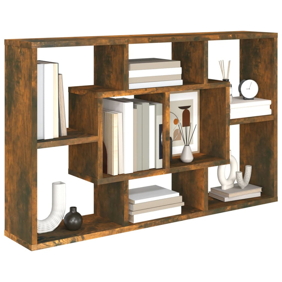Wandschap 85X6X52,5 Cm Bewerkt Hout Kleurig Gerookt eiken