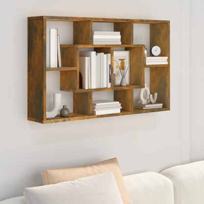 Wandschap 85X6X52,5 Cm Bewerkt Hout Kleurig Gerookt eiken