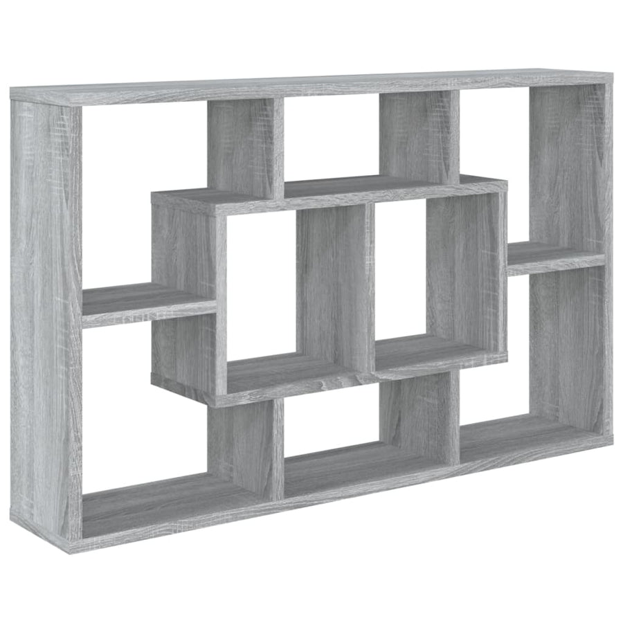 Wandschap 85X6X52,5 Cm Bewerkt Hout Eikenkleur Grijs sonoma