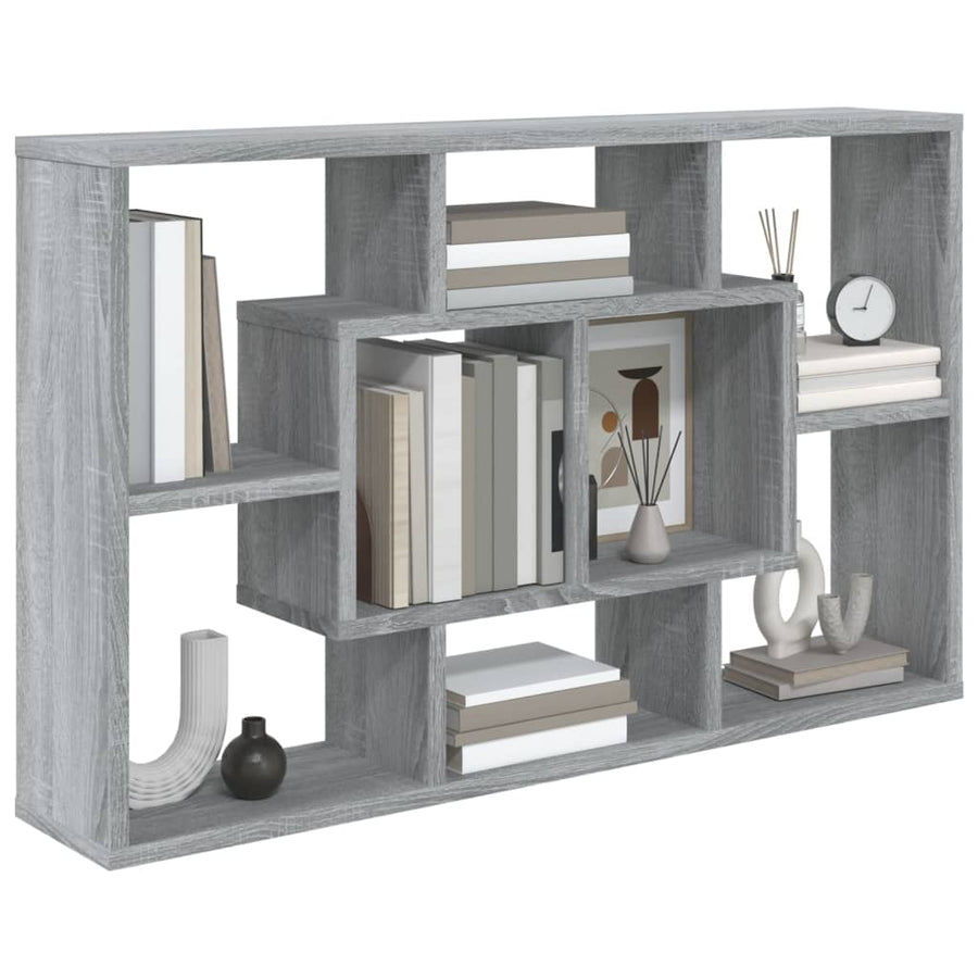Wandschap 85X6X52,5 Cm Bewerkt Hout Eikenkleur Grijs sonoma