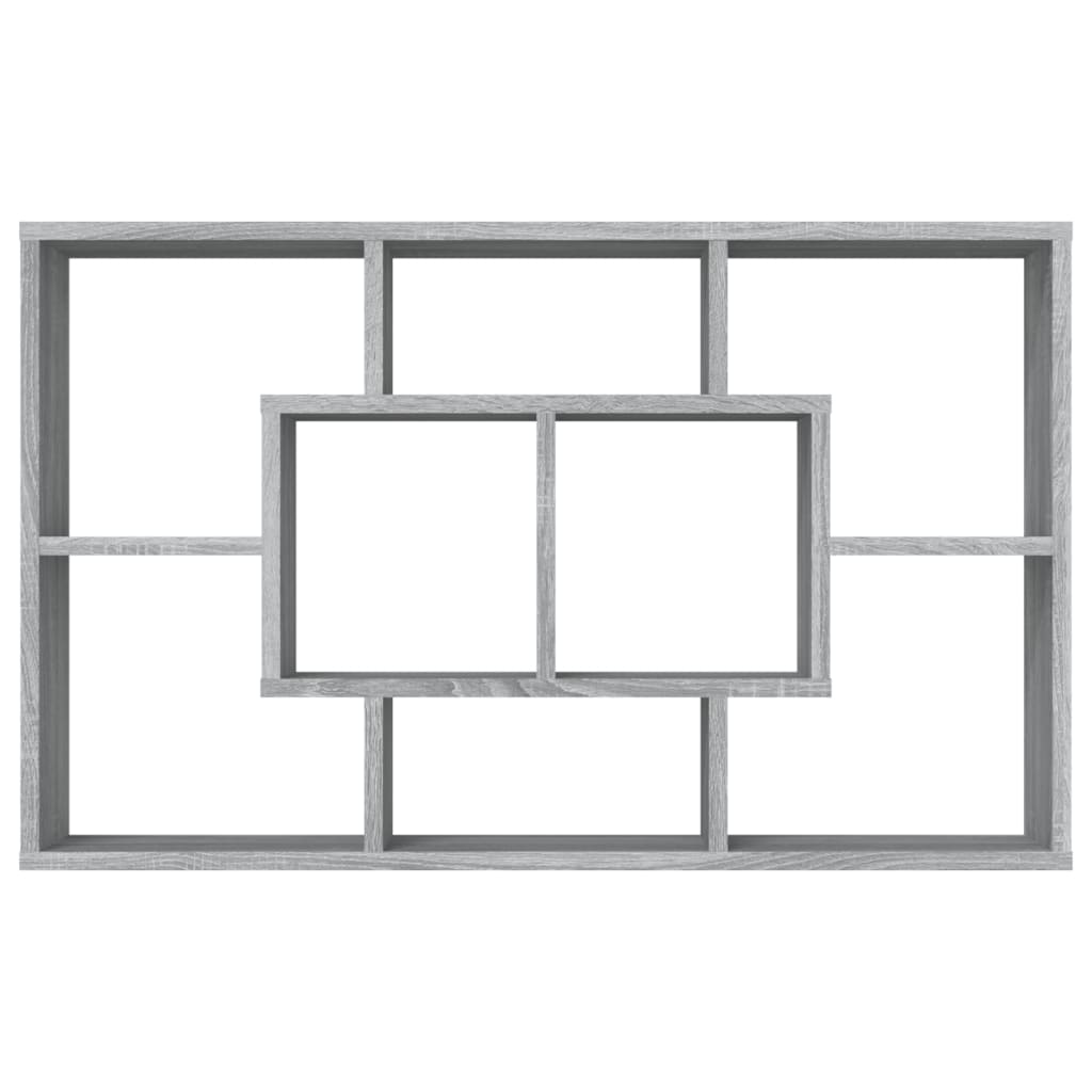 Wandschap 85X6X52,5 Cm Bewerkt Hout Eikenkleur Grijs sonoma