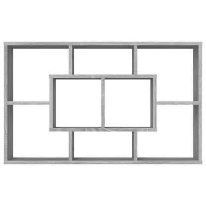 Wandschap 85X6X52,5 Cm Bewerkt Hout Eikenkleur Grijs sonoma