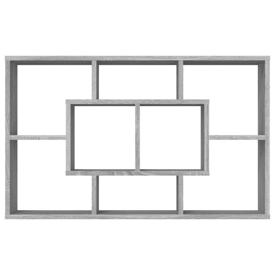 Wandschap 85X6X52,5 Cm Bewerkt Hout Eikenkleur Grijs sonoma