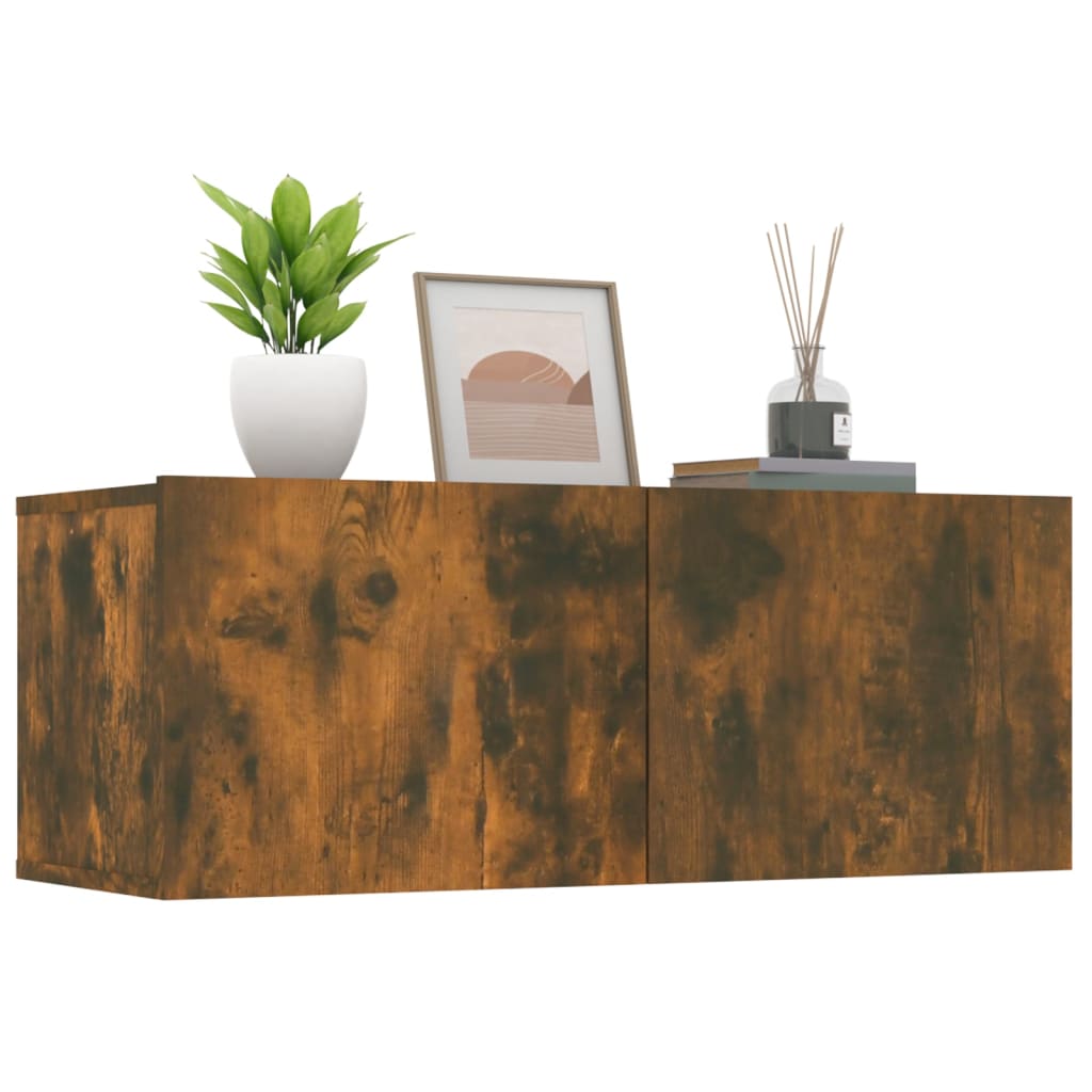 Tv-Meubelen 80X30X30 Cm Bewerkt Hout Kleurig 2 Gerookt eiken