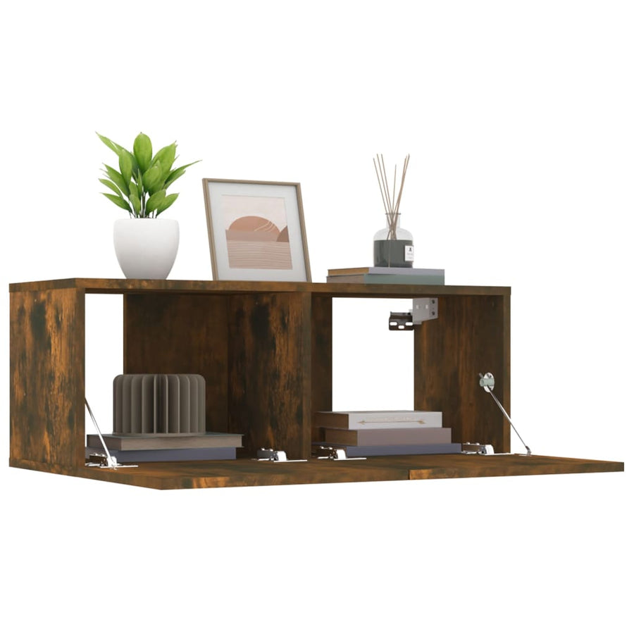 Tv-Meubelen 80X30X30 Cm Bewerkt Hout Kleurig 2 Gerookt eiken