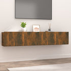 TV cabinets 2 pcs 80x30x30 cm engineered wood smoked oak colour