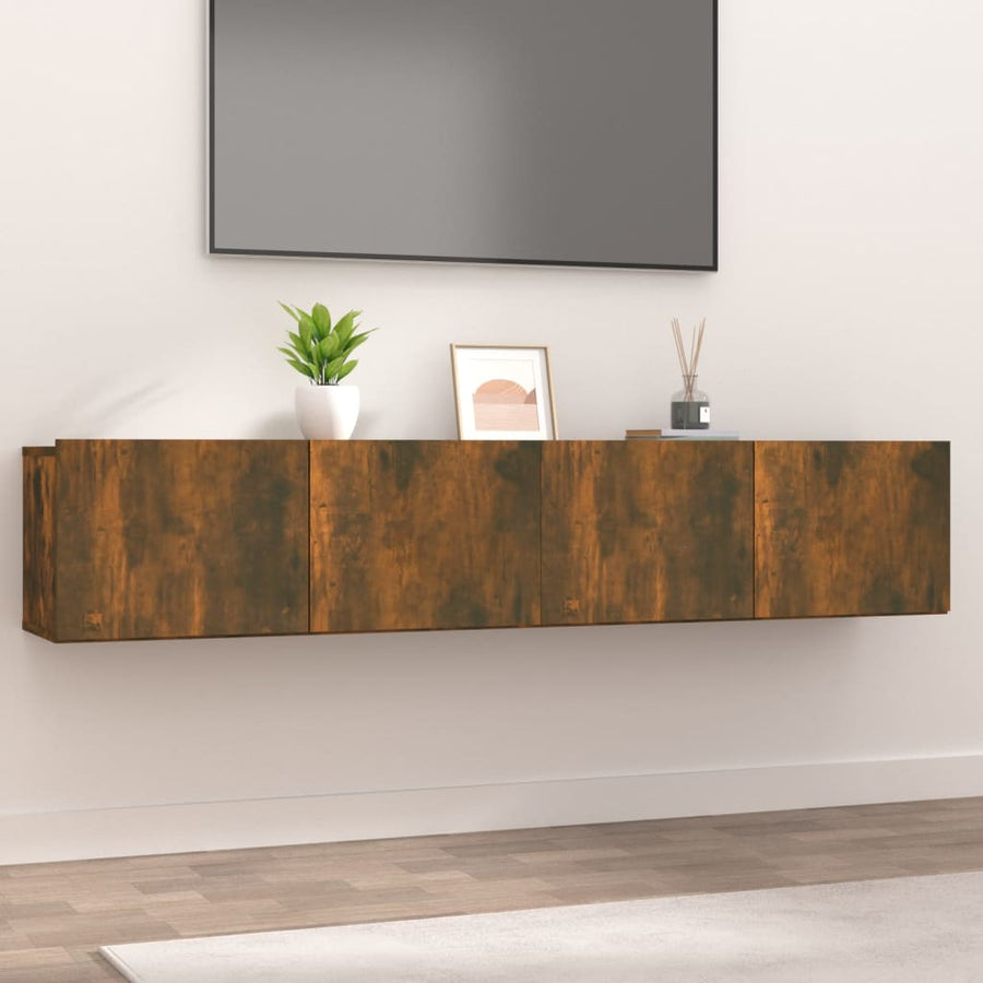 Tv-Meubelen 80X30X30 Cm Bewerkt Hout Kleurig 2 Gerookt eiken