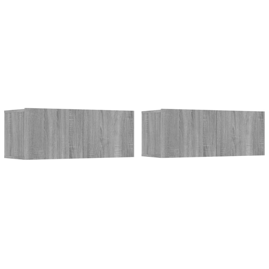 Tv-Meubelen 80X30X30 Cm Bewerkt Hout Eiken 2 Grijs sonoma