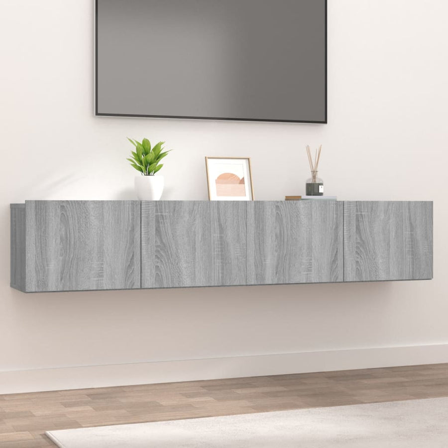 Tv-Meubelen 80X30X30 Cm Bewerkt Hout Eiken 2 Grijs sonoma