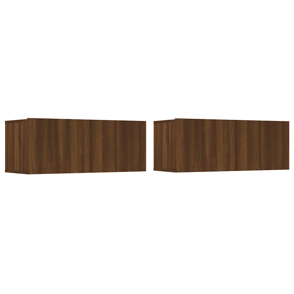 Tv-meubelen 2 st 80x30x30 cm bewerkt hout bruin eikenkleur