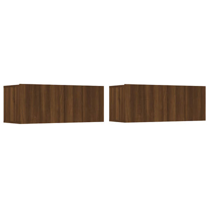 Tv-meubelen 2 st 80x30x30 cm bewerkt hout bruin eikenkleur