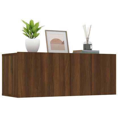 Tv-meubelen 2 st 80x30x30 cm bewerkt hout bruin eikenkleur