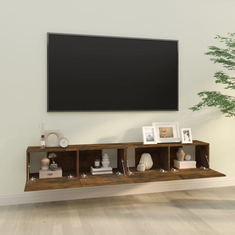 Tv-Meubelen Wandgemonteerd 100X30X30 Cm Hout Gerookt eiken
