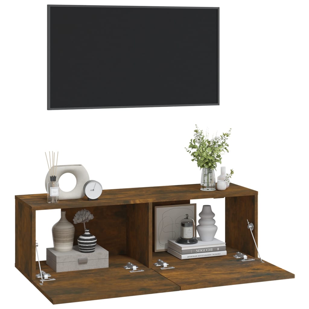 Tv-Meubelen Wandgemonteerd 100X30X30 Cm Hout Gerookt eiken