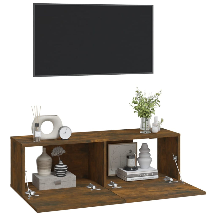 Tv-Meubelen Wandgemonteerd 100X30X30 Cm Hout Gerookt eiken