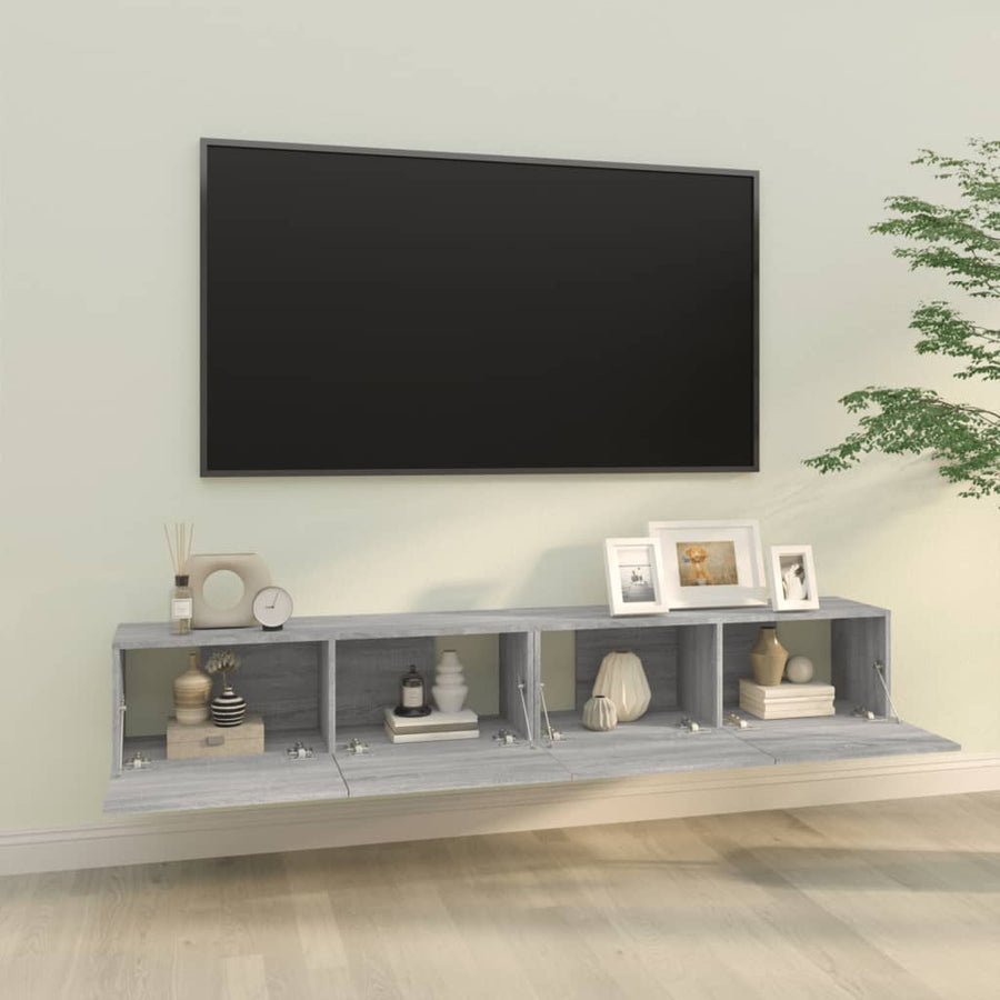 Tv-Meubelen Wandgemonteerd 100X30X30 Cm Hout Grijs sonoma