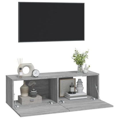 Tv-Meubelen Wandgemonteerd 100X30X30 Cm Hout Grijs sonoma