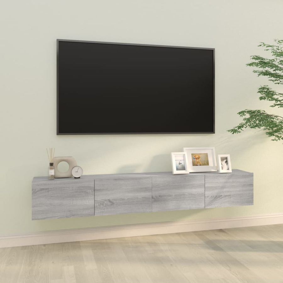 Tv-Meubelen Wandgemonteerd 100X30X30 Cm Hout Grijs sonoma