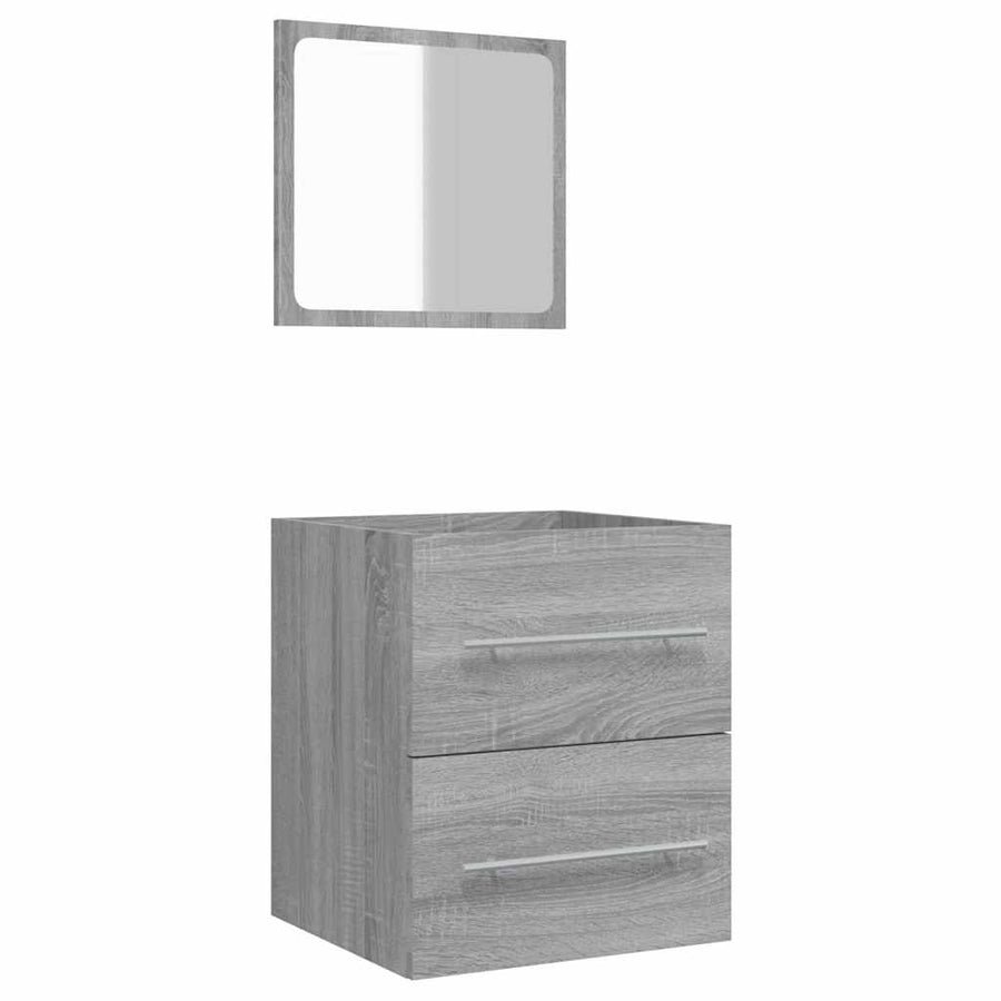 Badkamerkast met spiegel 41x38,5x48 grijs sonoma eikenkleurig
