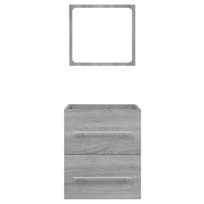 Badkamerkast met spiegel 41x38,5x48 grijs sonoma eikenkleurig