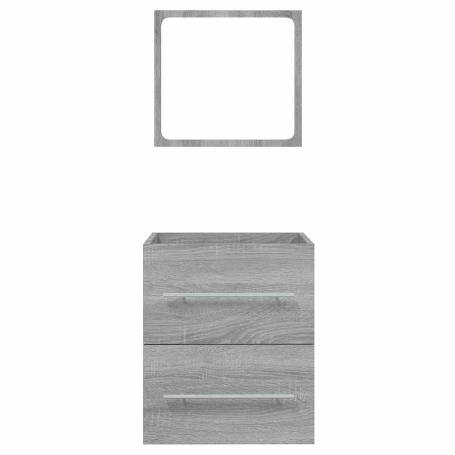 Badkamerkast met spiegel 41x38,5x48 grijs sonoma eikenkleurig