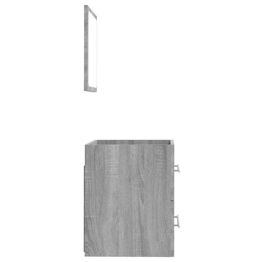 Badkamerkast met spiegel 41x38,5x48 grijs sonoma eikenkleurig