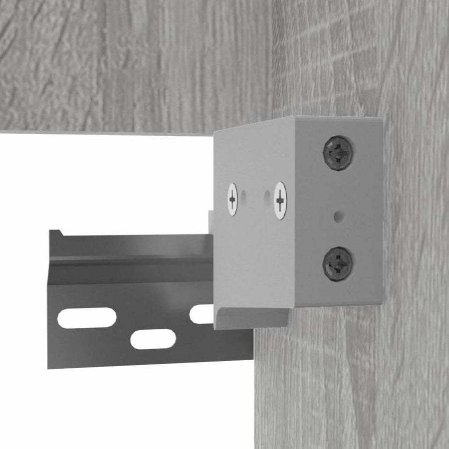 Badkamerkast met spiegel 41x38,5x48 grijs sonoma eikenkleurig