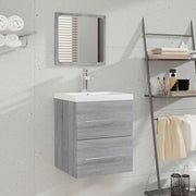 Bathroom cabinet with mirror 41x38.5x48 grey Sonoma oak-look