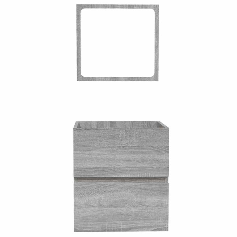 Badkamerkast Met Spiegel Bewerkt Hout Eikenkleurig Grijs sonoma